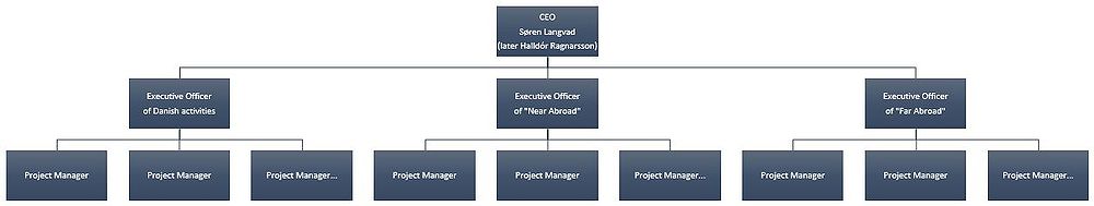 The organizational structure. The Executive Officers did not actually have more power than the Project Managers, despite what the organization indicates.