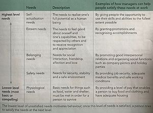 Maslow's hierachy of needs